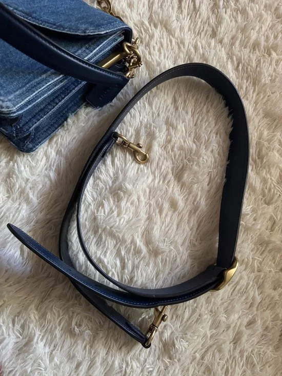 Coach Chain Tabby 26 Denim Shoulder Bag - Picture 15 of 16